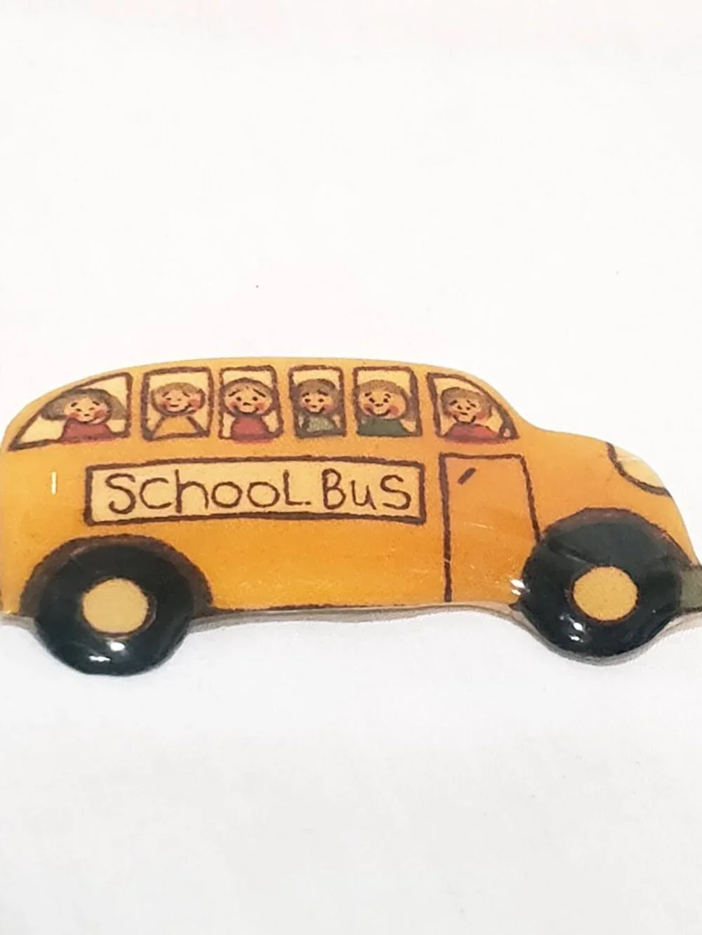 Yellow School Bus Children Resin Brooch Pin 2